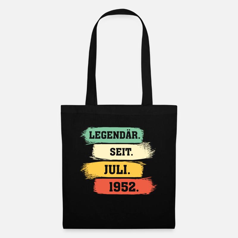 Legendär seit Juli 1952 Geburtstag Geschenk - Stoffbeutel - Schwarz