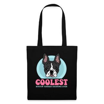 Boston Terrier Grandma Hundebesitzer Geschenk - Stoffbeutel - Schwarz - Vorne