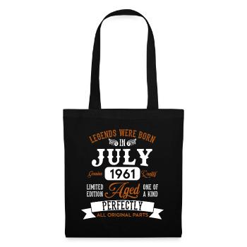 Jahrgang Juli 1961 Legenden Geburtstag Geschenk - Stoffbeutel - Schwarz - Vorne