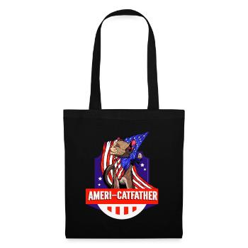 Ameri-catfather July 4 Independence Day - Tote Bag - black - Front