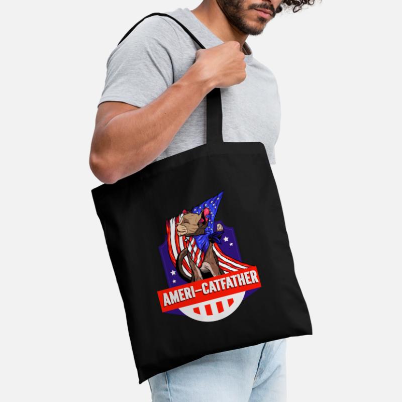 Ameri-catfather 4 juillet Jour de l’indépendance Sac en tissu