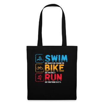 Natation Cyclisme Course Triathlon Athlète - Sac en tissu - noir - Devant