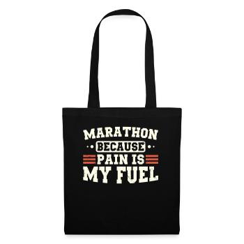 Marathon parce que la douleur est mon carburant Marathon - Sac en tissu - noir - Devant