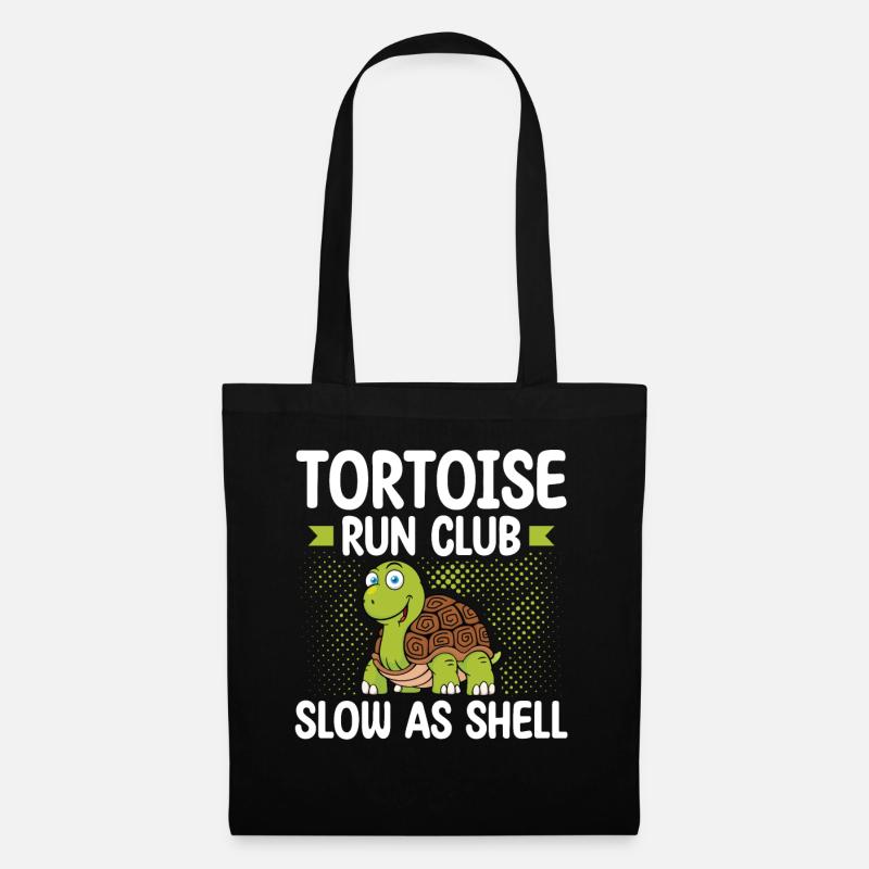 Tortoise Running Club Langsam wie eine Muschel - Stoffbeutel - Schwarz