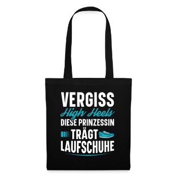 Vergessen Sie High Heels Diese Prinzessin Trägt - Stoffbeutel - Schwarz - Vorne