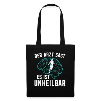 Läufer Marathon Bekleidung Der Arzt sagt es ist - Stoffbeutel - Schwarz - Vorne