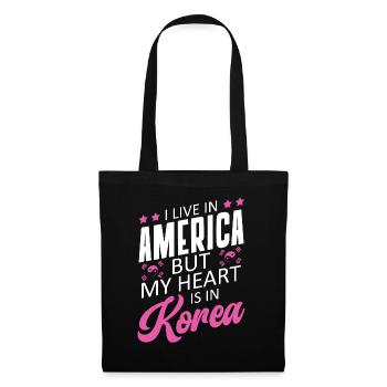 I live in America, but my heart is in Korea - Tote Bag - black - Front