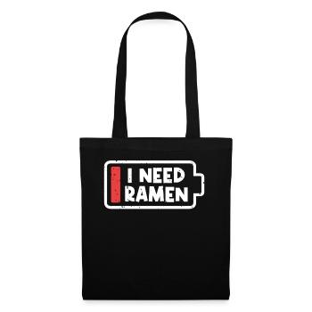 Ich Brauche Ramen Liebhaber Japan Japanisches - Stoffbeutel - Schwarz - Vorne