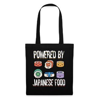 Powered By Japanisches Essen Sushi-liebhaber - Stoffbeutel - Schwarz - Vorne