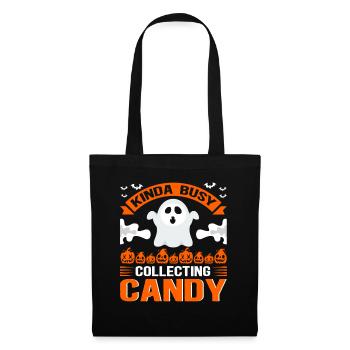 Halloween | Party Kostüm Kinder Süßes Geschenk - Stoffbeutel - Schwarz - Vorne