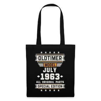 Oldtimer Juli 1963 Geburtstag Geschenk - Stoffbeutel - Schwarz - Vorne