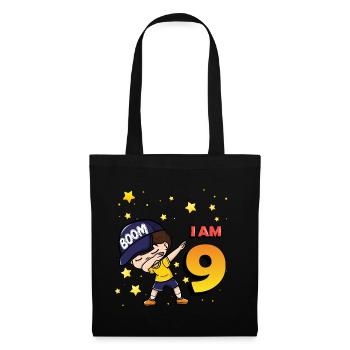 Boom I'm 9 | Birthday Boy | 9th Birthday Party - Tote Bag - black - Front