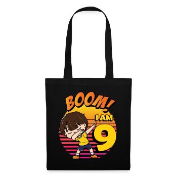 Boom I'm 9 | Birthday Boy | 9th Birthday Party - Tote Bag - black - Front