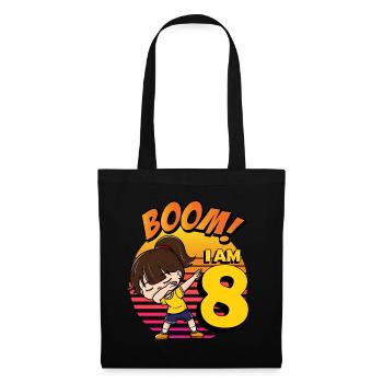 Boom J’ai 8 | Birthday Girl | Fête du 8ème anniversaire - Sac en tissu - noir - Devant