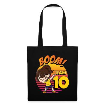 Boom I'm 10 | Birthday Girl | 10th Birthday Party - Tote Bag - black - Front