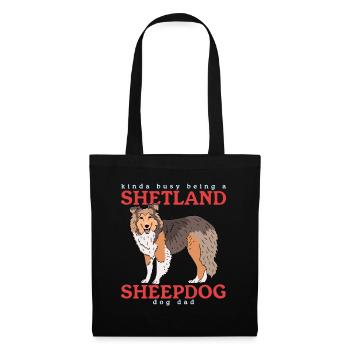 Shetland Sheepdog Dad | Sheltie Hunde Geschenk - Stoffbeutel - Schwarz - Vorne