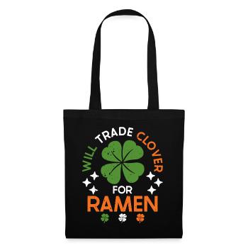 Échangez le trèfle contre des ramen | | amateur de ramen Japon - Sac en tissu - noir - Devant