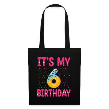 C’est mon 6e anniversaire | | du thème Sprinkles - Sac en tissu - noir - Devant