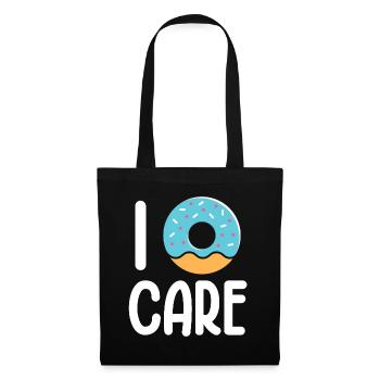 I Donut Care | Donut Lover Tshirt | Drôle de beignet - Sac en tissu - noir - Devant