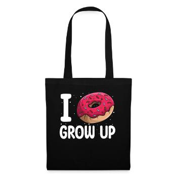 Je ne grandis | Donut Lover Tshirt | Drôle - Sac en tissu - noir - Devant