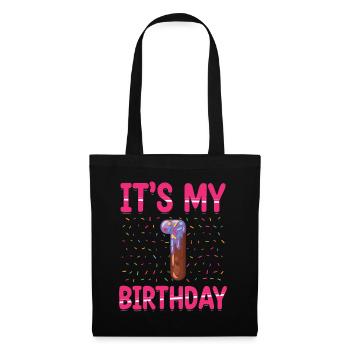 C’est mon 1er anniversaire | | du thème Sprinkles - Sac en tissu - noir - Devant