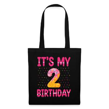 Es Ist Mein 2. Geburtstag | Sprinkles Thema | - Stoffbeutel - Schwarz - Vorne