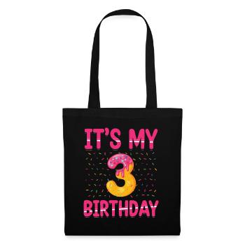 C’est mon 3e anniversaire | | du thème Sprinkles - Sac en tissu - noir - Devant