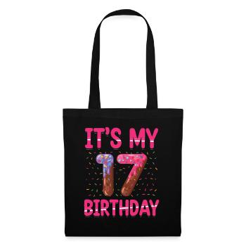 C’est mon 17e anniversaire | Saupoudrer des | à thème - Sac en tissu - noir - Devant