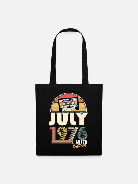 Juli 1976 Vintage Jahrgang Geburtstag Geschenk - Stoffbeutel - Schwarz