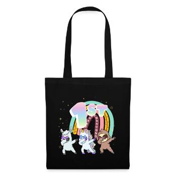 1st Birthday Dabbing Llama Unicorn Sloth | 1st - Tote Bag - black - Front