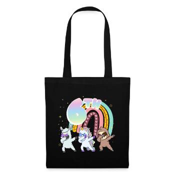 6th Birthday Dabbing Llama Unicorn Sloth | 6. - Tote Bag - black - Front