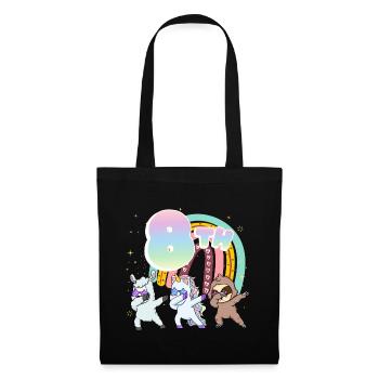 8. Geburtstag Dabbing Llama Einhorn Faultier | 8. - Stoffbeutel - Schwarz - Vorne