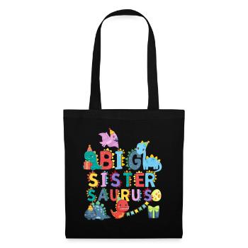 Grande sœur Saurus | Tshirt dinosaure Rawr - Sac en tissu - noir - Devant