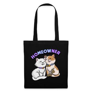 | propriétaire Chemise de chat mignonne | Tshirt Amoureux des Chats | - Sac en tissu - noir - Devant