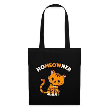 | propriétaire Chemise de chat mignonne | Tshirt Amoureux des Chats | - Sac en tissu - noir - Devant