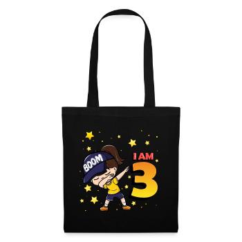 Boom J’ai 3 | Birthday Girl | Fête d’anniversaire 3rd - Sac en tissu - noir - Devant