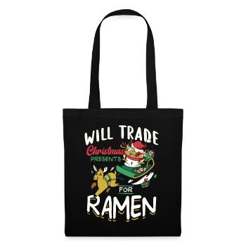 Échangez des cadeaux de Noël contre des ramen | Ramen - Sac en tissu - noir - Devant