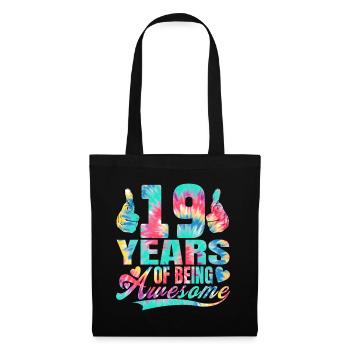 19th birthday or anniversary 19 years of being - Tote Bag - black - Front