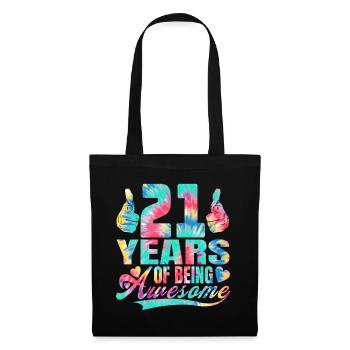 21e anniversaire ou anniversaire 21 ans d’existence - Sac en tissu - noir - Devant