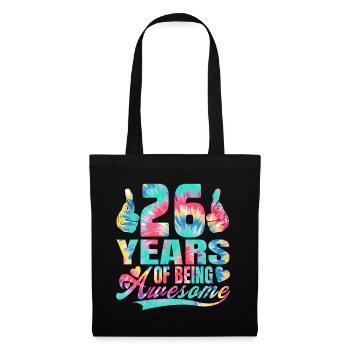 26e anniversaire ou anniversaire 26 ans d’existence - Sac en tissu - noir - Devant