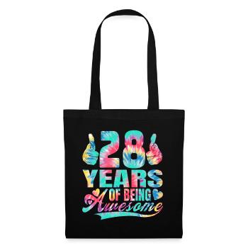 28e anniversaire ou anniversaire 28 ans d’existence - Sac en tissu - noir - Devant