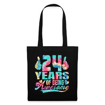 24e anniversaire ou anniversaire 24 ans d’existence - Sac en tissu - noir - Devant