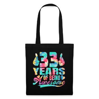 33e anniversaire ou anniversaire 33 ans d’existence - Sac en tissu - noir - Devant