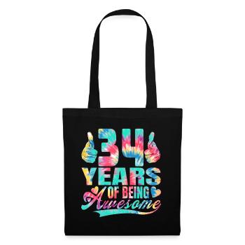 34e anniversaire ou anniversaire 34 ans d’existence - Sac en tissu - noir - Devant