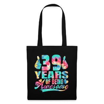 39e anniversaire ou anniversaire 39 ans d’existence - Sac en tissu - noir - Devant