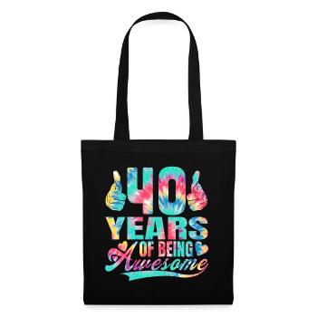 40e anniversaire ou anniversaire 40 ans d’existence - Sac en tissu - noir - Devant