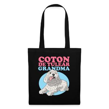Coton de Tuléar Grand-mère Propriétaire de Chien Cadeau - Sac en tissu - noir - Devant