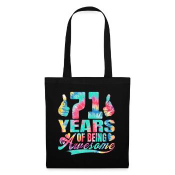 71e anniversaire ou anniversaire 71 ans d’existence - Sac en tissu - noir - Devant
