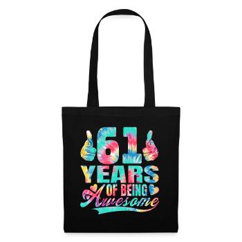 61e anniversaire ou anniversaire 61 ans d’existence - Sac en tissu - noir - Devant