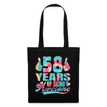 58e anniversaire ou anniversaire 58 ans d’existence - Sac en tissu - noir - Devant